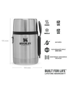 Stanley Izolirana posoda za hrano, Stainless Steel Siva