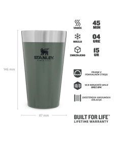 Stanley Izoliran Kozarec 0,47L, Hamertone Zelena
