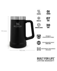 Stanley Vrč za pivo 0,7L, Mat Črna