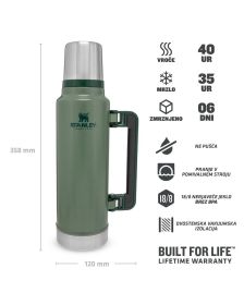 Stanley The Legendary Classic Bottle 1,4L, Hammertone Zelena, Vakuumsko izoliran