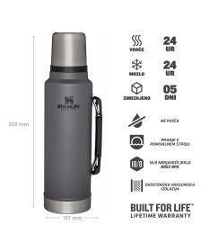 Stanley Classic Bottle 1L, Charcoal