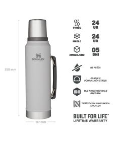 Stanley Classic Bottle 1L, Ash