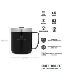 Stanley Classic Camp Mug, Matte Black Črna, Skodelica