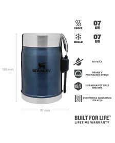 Stanley Classic Food Jar + Spork 0.4L, Nightfall Modra, Posoda za hrano