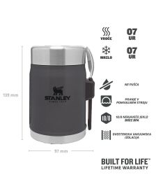 Stanley Classic Food Jar + Spork 0.4L, Charcoal
