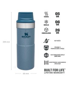 Stanley Classic Trigger Travel Mug 0,35L, Hammertone Ice