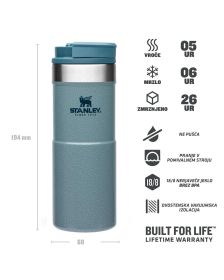 Stanley NeverLeak Travel Mug 0.35L, Hammertone Ice