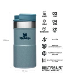Stanley NeverLeak Travel Mug 0.25L, Hammertone Ice