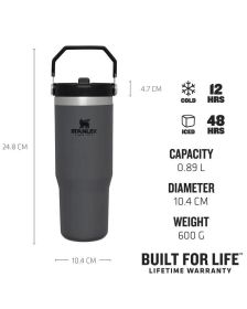 Stanley kozarec The IceFlow Flip Straw Tumbler, 0,89l, Charchoal