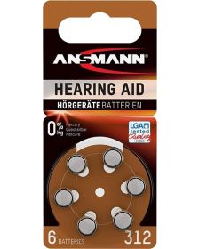 Ansmann A312 - PR41, 6x, Cink-zračna baterija za slušne aparate