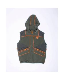 TELOVNIK- BREZROKAVNIK S KAPUCO IN ODSEVNIMI ROBOVI ORANGE-LV600