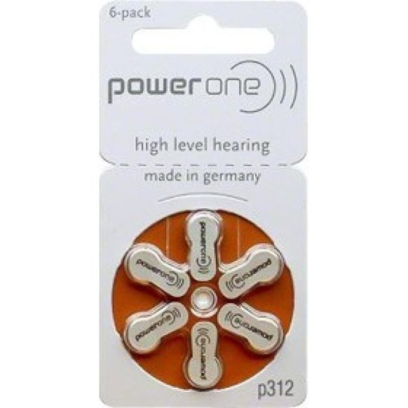Power One Varta A312 - PR41, 6x, Cink-Zračna baterija za slušne aparate