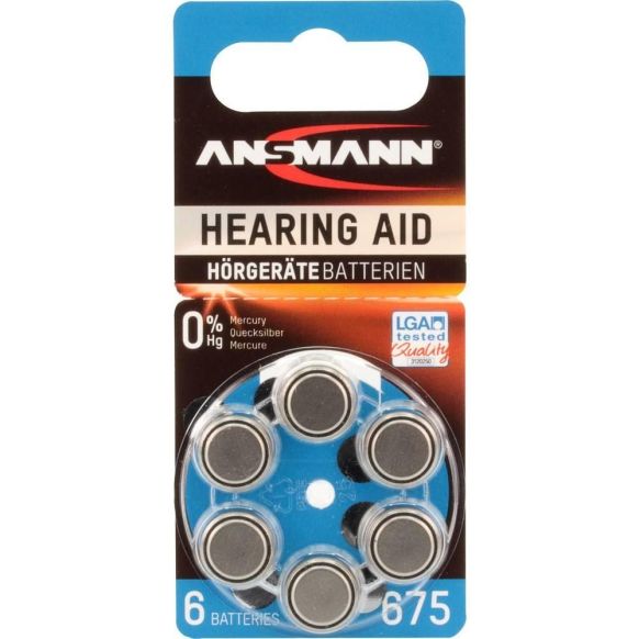 Ansmann A675 - PR44, 6x, Cink-zračna baterija za slušne aparate