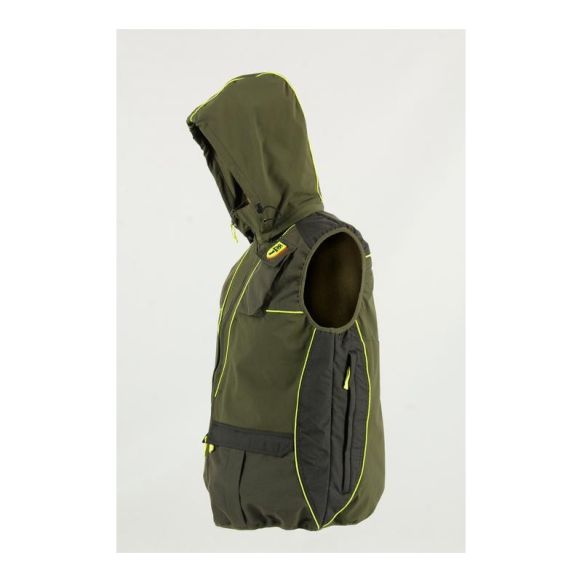AIRLESS VEST WITH HOOD AND REFLECTIVE EDGES GREEN-LV950