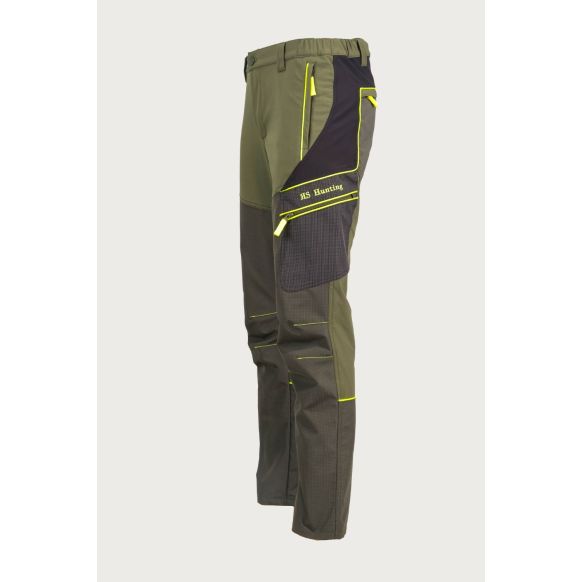 LOVSKE ELASTIČNE HLAČE S KEVLAR NAŠITKI-GIALLO FLUO T-150